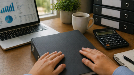 boksluts arbete vid ett skrivbord